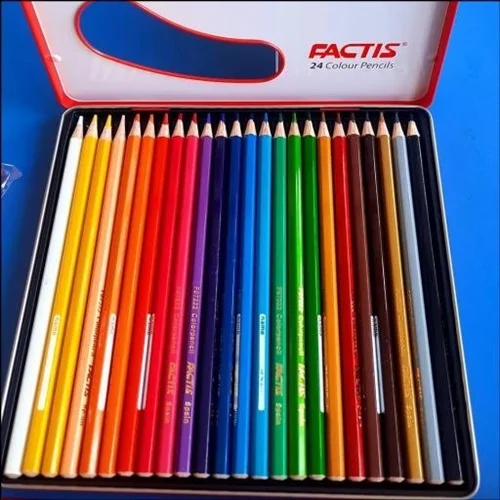 مداد رنگی 24 رنگ فکتیس با جعبه فلزیFactis