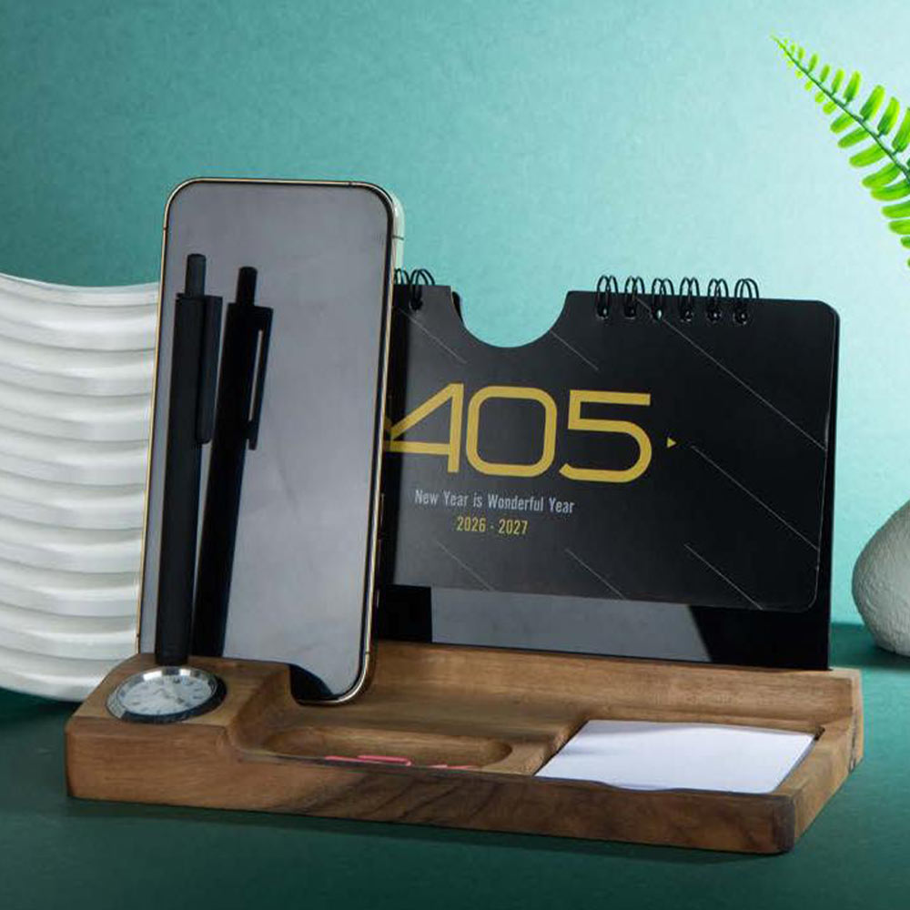 تقویم رومیزی چوب گردو IRAN ZAMIN کد 51101