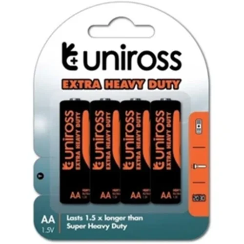 باطری نیم قلمی قلمی 4تایی Uniross Heavy Duty